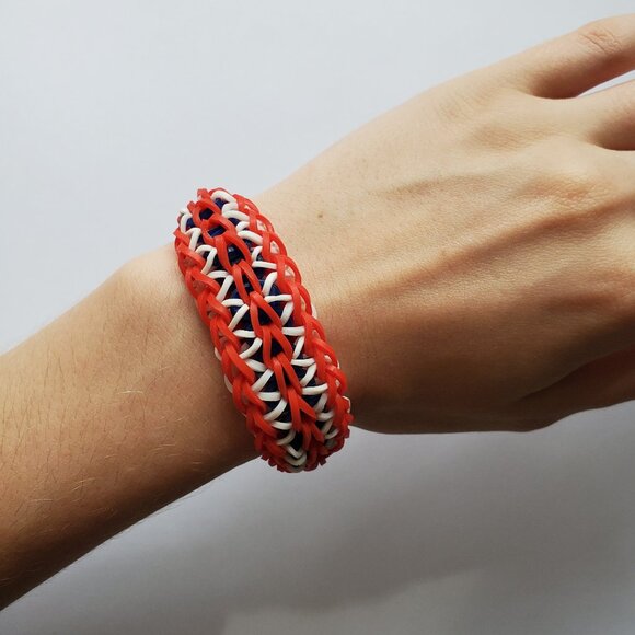 Handmade Rainbow Loom 4th of July bracelets with additional popsicle charm - Picture 3 of 6